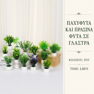 Τεχνητά φυτά D55 – Παχύφυτα και πράσινα φυτά