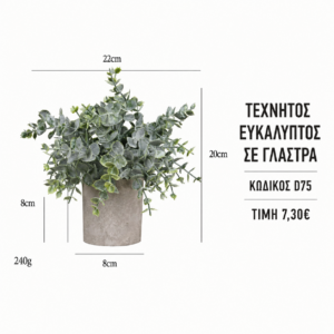 Τεχνητός ευκάλυπτος D75 – 22 x 20 cm